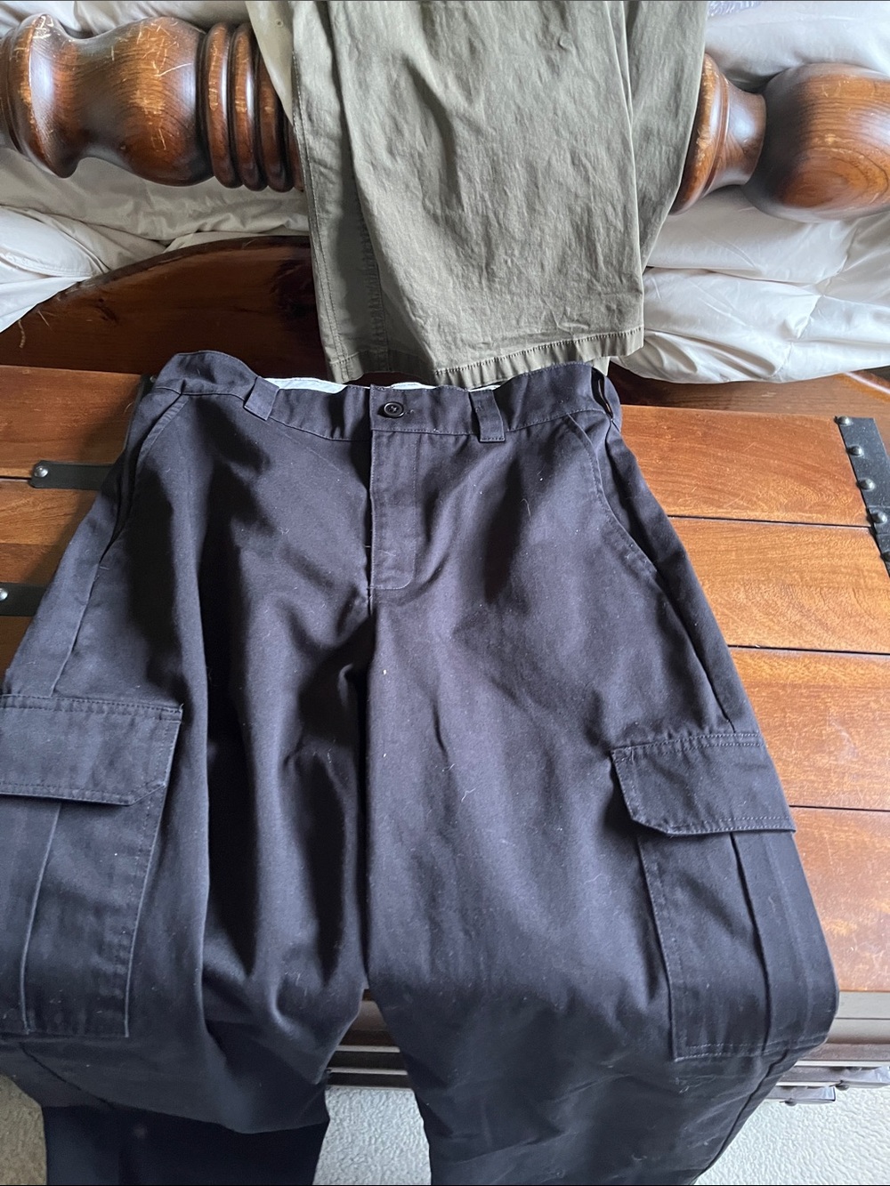 Black Cargo Pants with Side Pockets